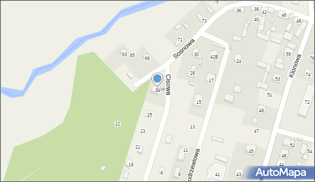 Borków, Sosnowa, 24, mapa Borków