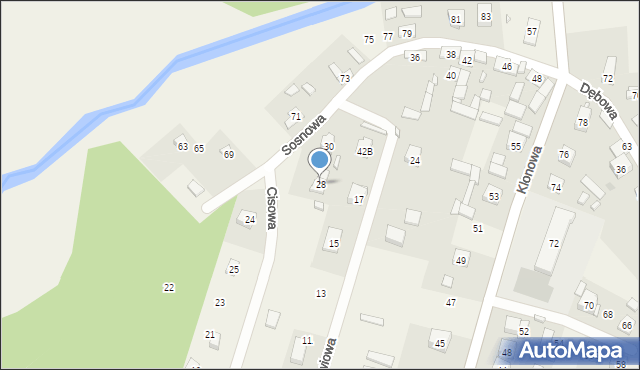 Borków, Sosnowa, 28, mapa Borków