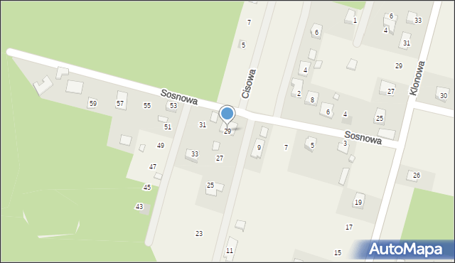 Borków, Sosnowa, 29, mapa Borków