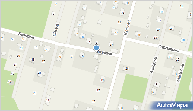Borków, Sosnowa, 3, mapa Borków