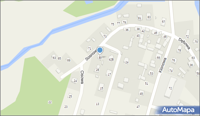 Borków, Sosnowa, 30, mapa Borków
