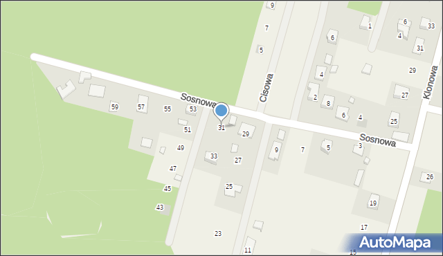 Borków, Sosnowa, 31, mapa Borków