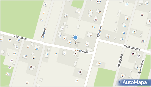 Borków, Sosnowa, 4, mapa Borków