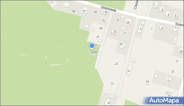 Borków, Sosnowa, 43, mapa Borków