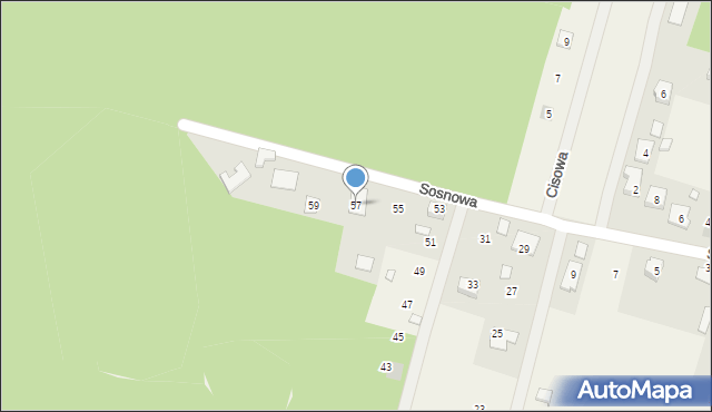 Borków, Sosnowa, 57, mapa Borków