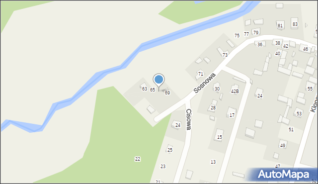 Borków, Sosnowa, 67, mapa Borków