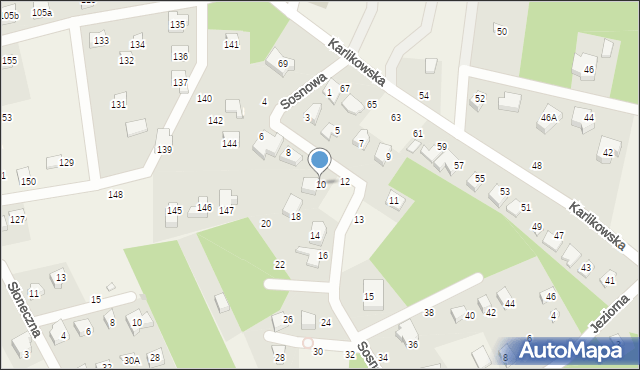 Borkowo, Sosnowa, 10, mapa Borkowo