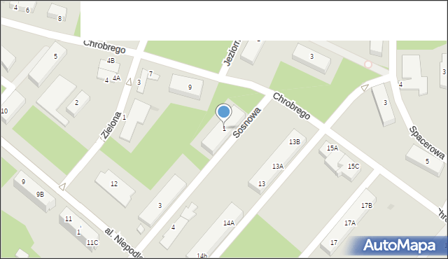 Borne Sulinowo, Sosnowa, 1, mapa Borne Sulinowo