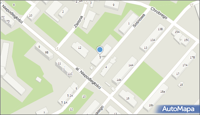 Borne Sulinowo, Sosnowa, 3, mapa Borne Sulinowo