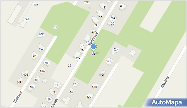 Borowa Góra, Sosnowa, 24, mapa Borowa Góra