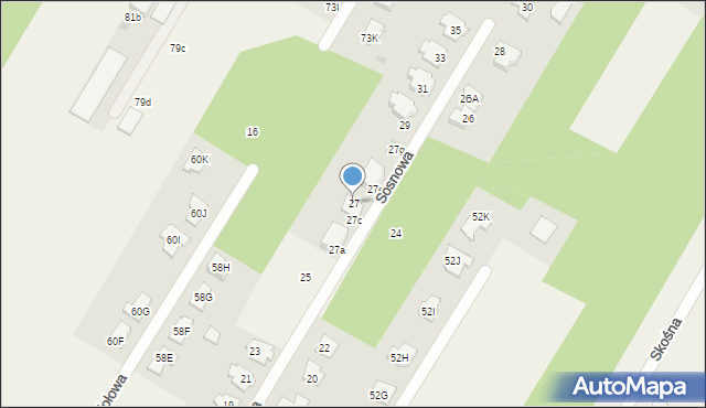 Borowa Góra, Sosnowa, 27, mapa Borowa Góra