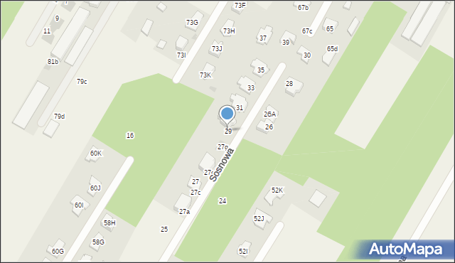 Borowa Góra, Sosnowa, 29, mapa Borowa Góra