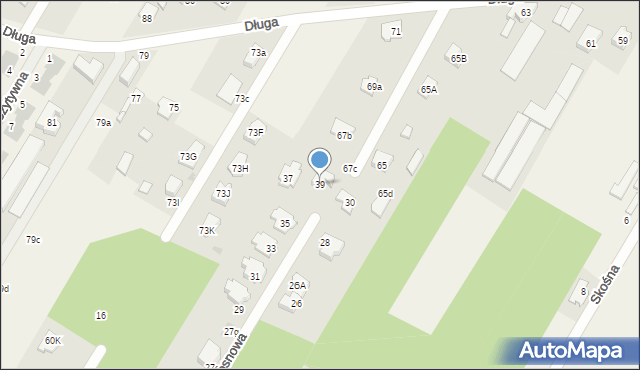 Borowa Góra, Sosnowa, 39, mapa Borowa Góra