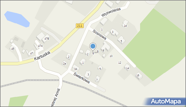 Borowo, Sosnowa, 4, mapa Borowo