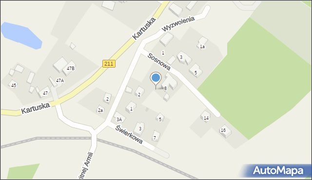 Borowo, Sosnowa, 6, mapa Borowo