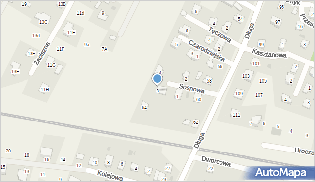 Bramki, Sosnowa, 3, mapa Bramki