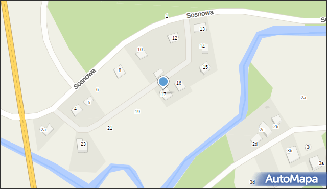 Bratian, Sosnowa, 17, mapa Bratian