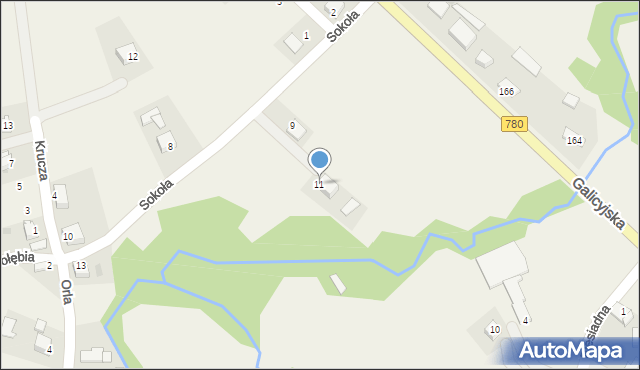 Brodła, Sokoła, 11, mapa Brodła