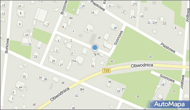 Brwinów, Sosnowa, 6, mapa Brwinów