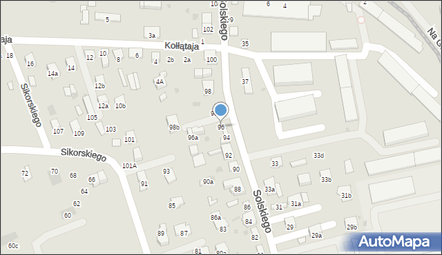 Brzesko, Solskiego Ludwika, 96, mapa Brzesko