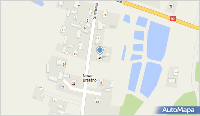 Brzeźno, Sosnowa, 4a, mapa Brzeźno