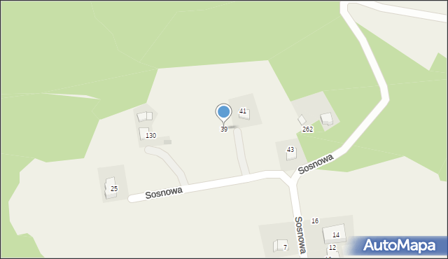 Brzoskwinia, Sosnowa, 39, mapa Brzoskwinia