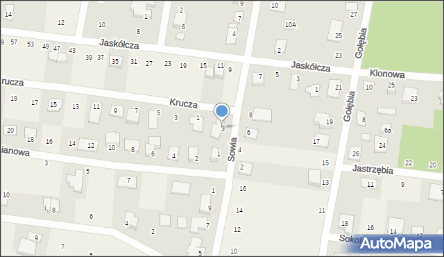 Brzoza, Sowia, 3, mapa Brzoza