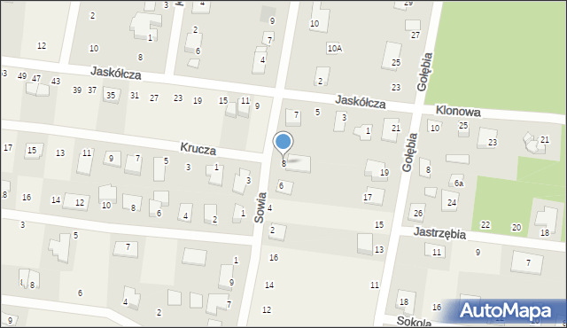 Brzoza, Sowia, 8, mapa Brzoza