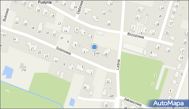 Brzozówka, Sosnowa, 2, mapa Brzozówka