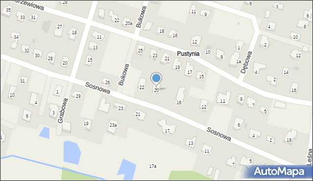 Brzozówka, Sosnowa, 20, mapa Brzozówka
