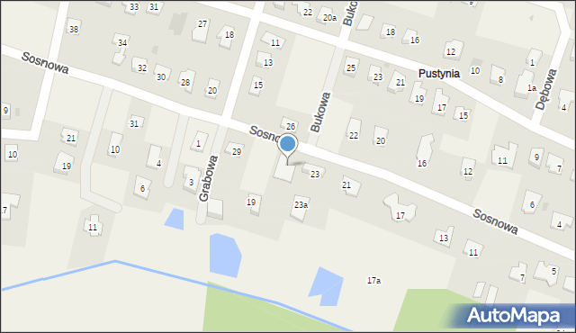 Brzozówka, Sosnowa, 25, mapa Brzozówka