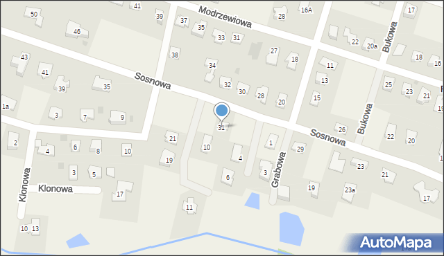 Brzozówka, Sosnowa, 31, mapa Brzozówka
