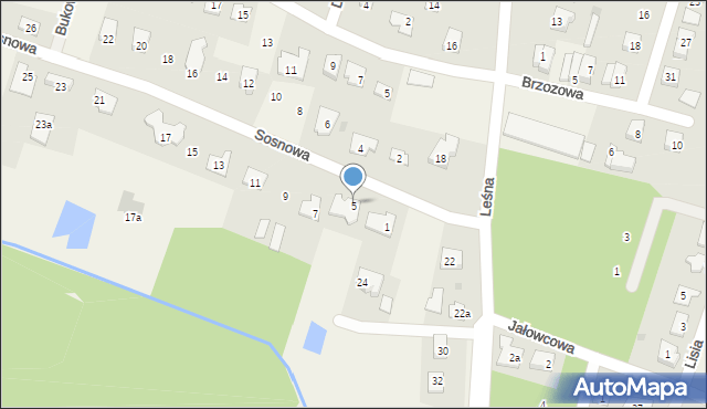 Brzozówka, Sosnowa, 5, mapa Brzozówka