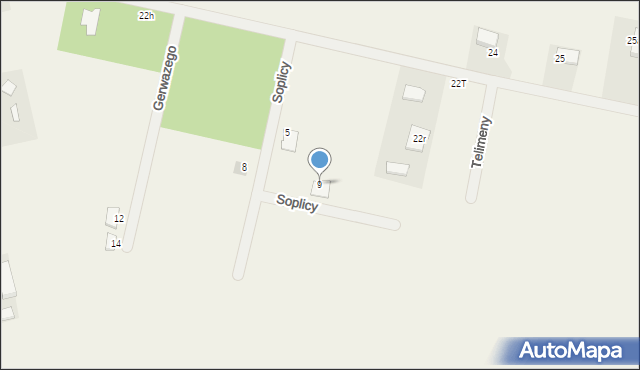 Budziszewko, Soplicy, 9, mapa Budziszewko