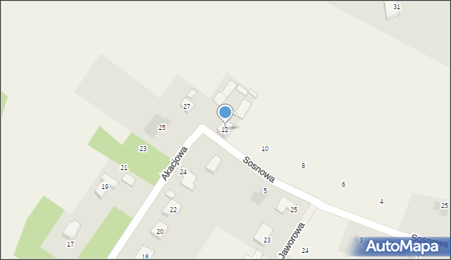 Bukowiec, Sosnowa, 12, mapa Bukowiec