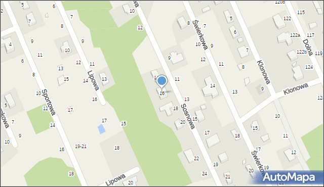 Bukowiec, Sosnowa, 16, mapa Bukowiec