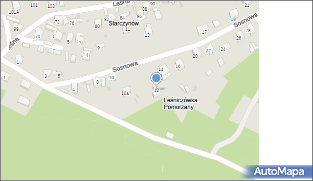 Bukowno, Sosnowa, 12, mapa Bukowno