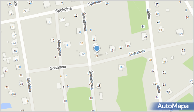 Cegłów, Sosnowa, 9, mapa Cegłów