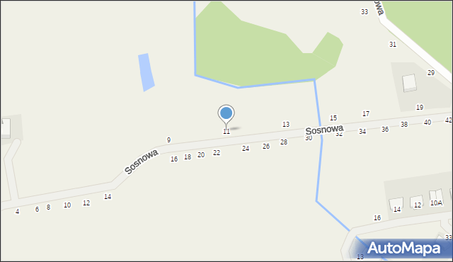 Cerekwica, Sosnowa, 11, mapa Cerekwica