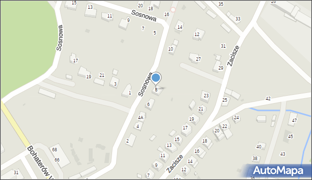 Chocianów, Sosnowa, 8, mapa Chocianów