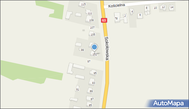 Chodów, Sokołowska, 101, mapa Chodów
