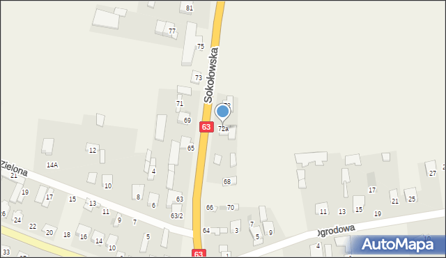 Chodów, Sokołowska, 72a, mapa Chodów