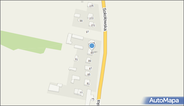 Chodów, Sokołowska, 93, mapa Chodów