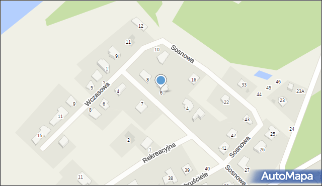 Chruściele, Sosnowa, 6, mapa Chruściele