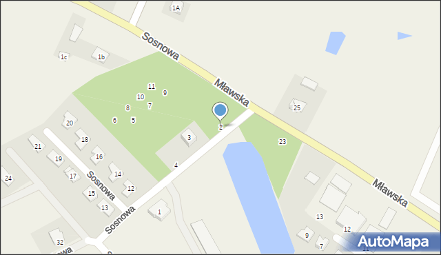 Chruszczewo, Sosnowa, 2, mapa Chruszczewo