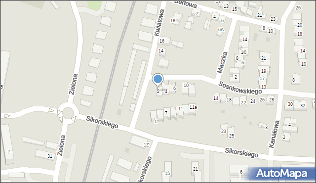 Chrzanów, Sosnkowskiego Kazimierza, gen., 2, mapa Chrzanów