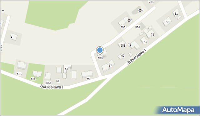 Chwaszczyno, Sobiesława I, 65A, mapa Chwaszczyno