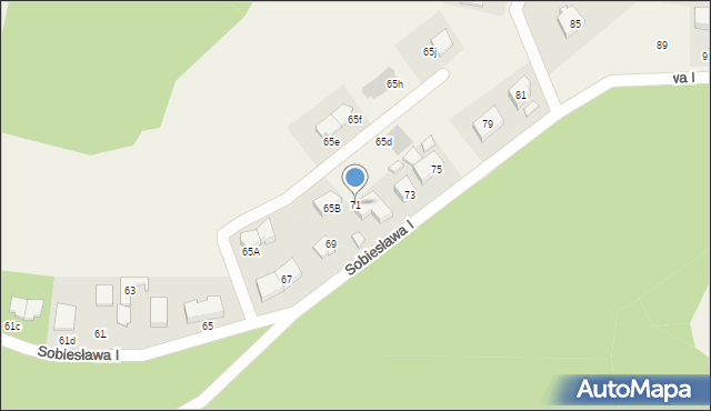 Chwaszczyno, Sobiesława I, 71, mapa Chwaszczyno