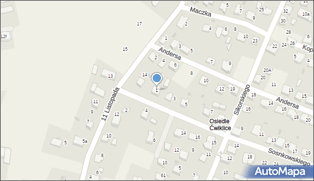 Ćwiklice, Sosnkowskiego Kazimierza, gen., 1, mapa Ćwiklice