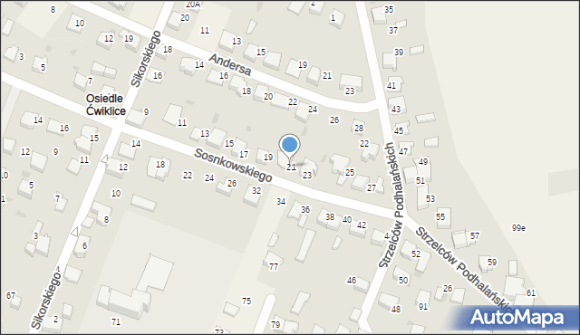 Ćwiklice, Sosnkowskiego Kazimierza, gen., 21, mapa Ćwiklice